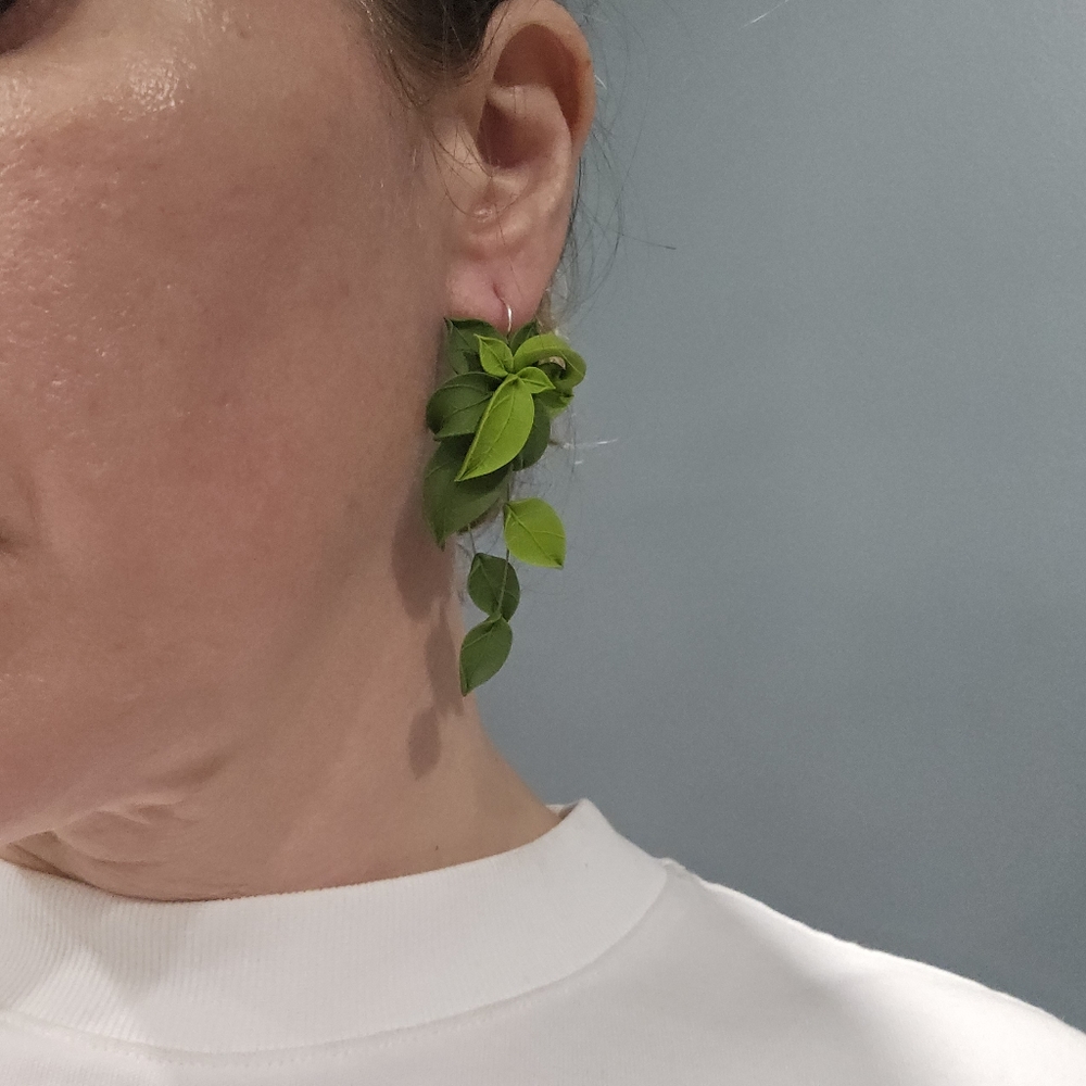 ETSY STATEMENT EARRINGS - polymer clay earrings w stainless steel wire hook - Picture 5 of 6